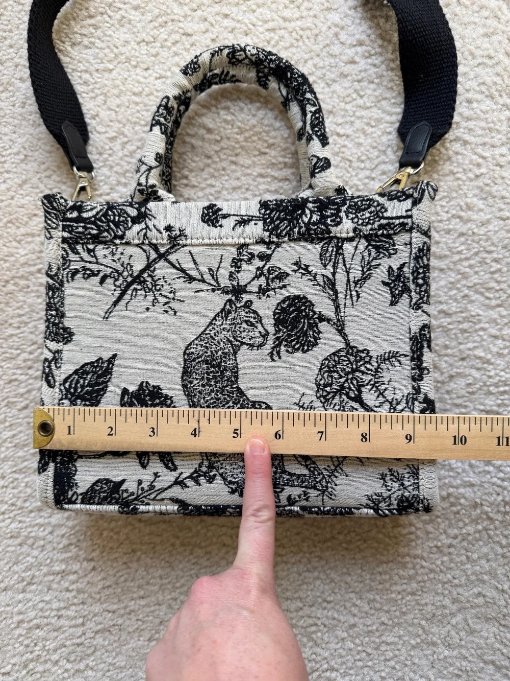 a new day Black & White Botanical Crossbody Tote